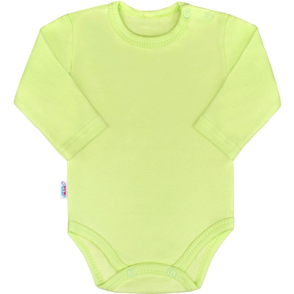 Kojenecké body s dlouhým rukávem New Baby Pastel zelené, vel. 68 (4-6m)
