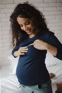 Těhotenské a kojící tričko Milk Shirt milk & love modrá, vel. S