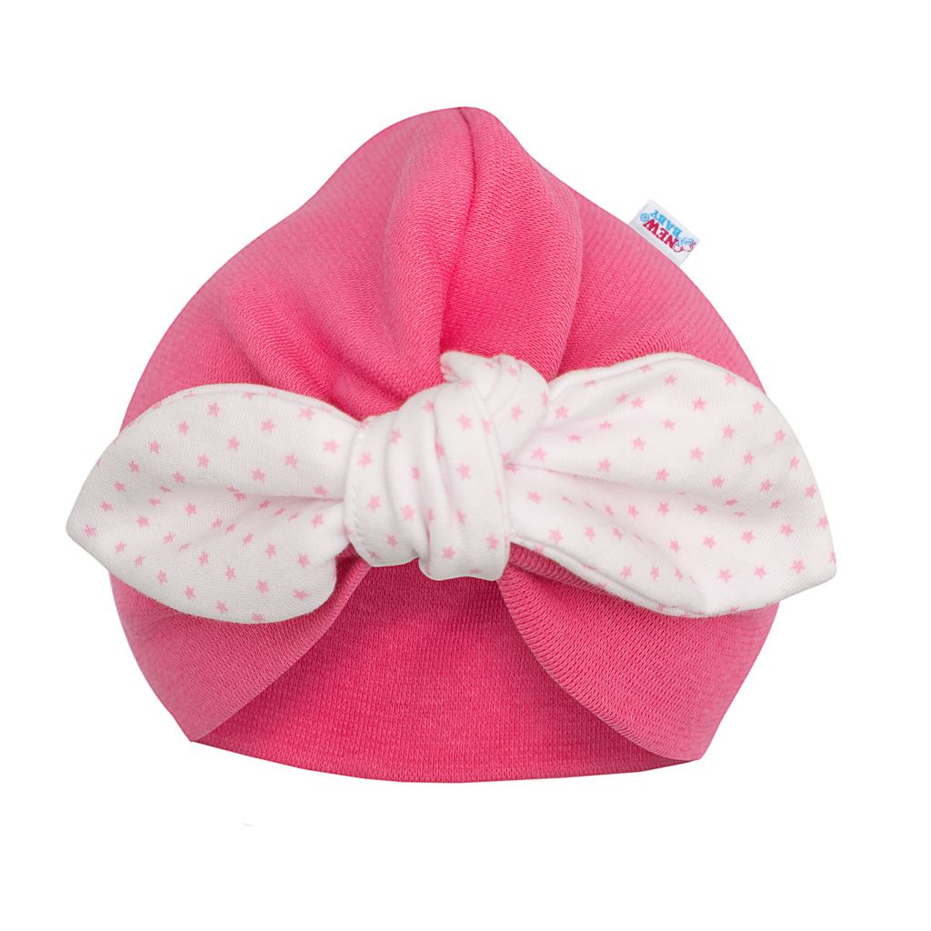 Dívčí čepička turban New Baby For Girls dots, vel. 80 (9-12m)
