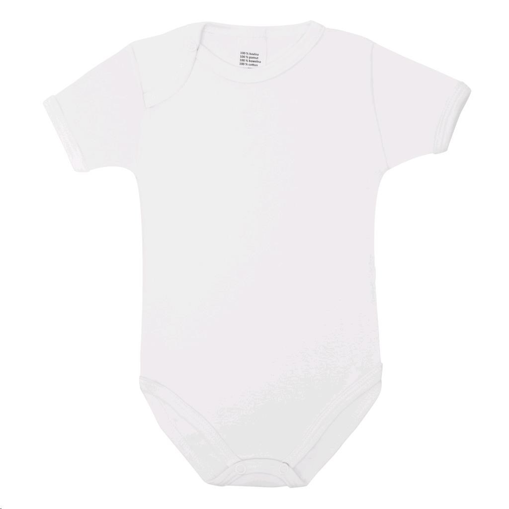 Luxusní body krátký rukáv New Baby - bílé, vel. 56 (0-3m)