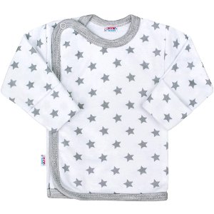 Kojenecká košilka New Baby Classic II šedá s hvězdičkami, vel. 50