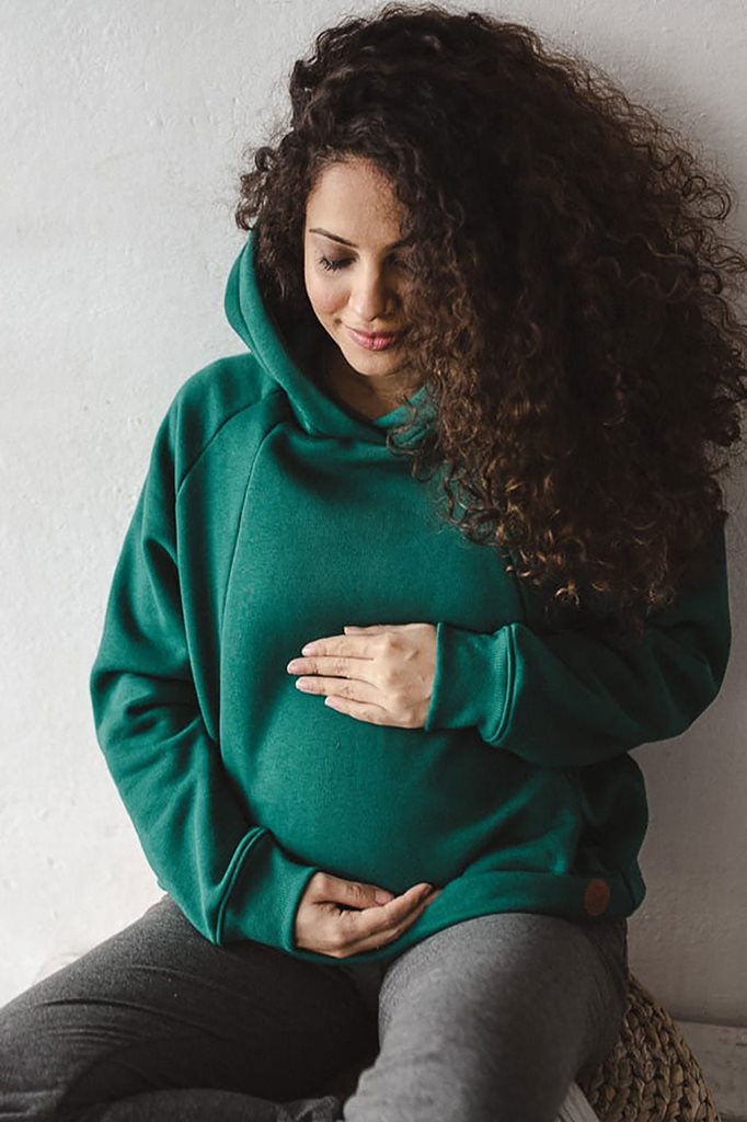 Těhotenská a kojící mikina Motherhood oversize milk & love zelená, vel. XL
