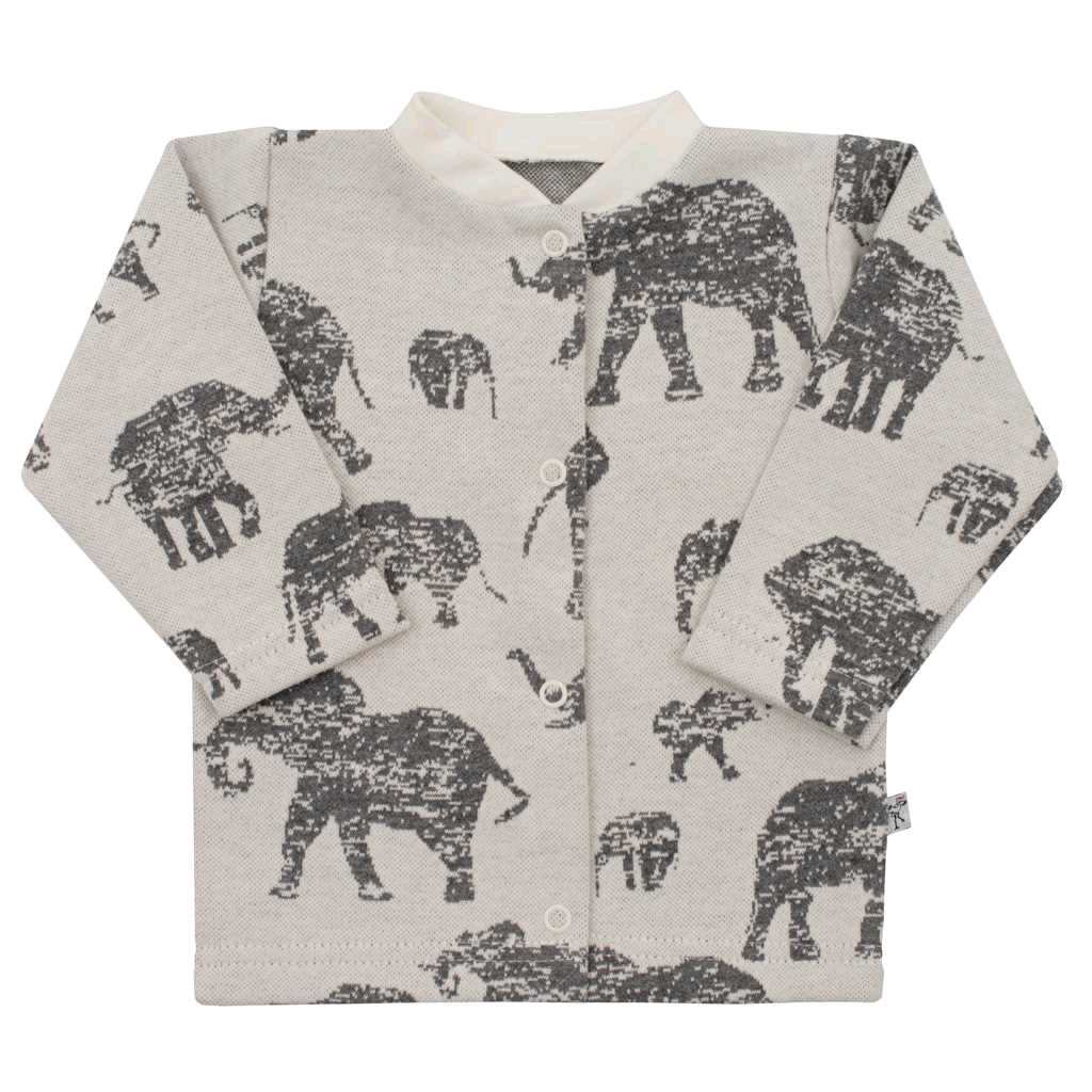 Kojenecký kabátek Baby Service Sloni šedý, vel. 74 (6-9m)