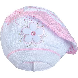 Pletená čepička-baret New Baby světle růžová, vel. 104 (3-4r)