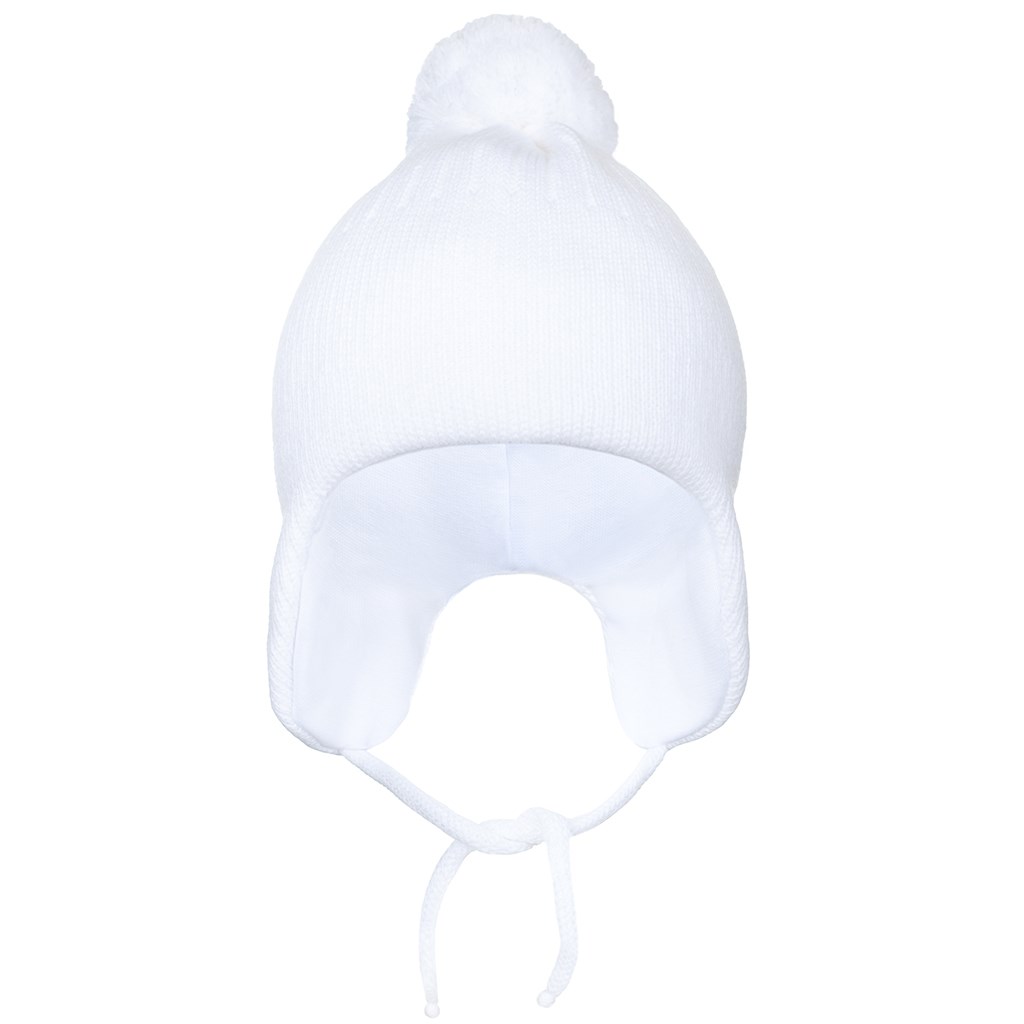 Zimní dětská čepička New Baby bílá, vel. 98 (2-3r)