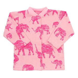 Kojenecký kabátek Baby Service Sloni růžový, vel. 68 (4-6m)