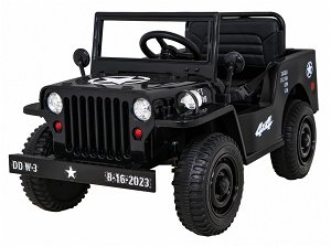Dětský elektrický vojenský jeep willys SMALL 4x4 černý J-PA0263 CY