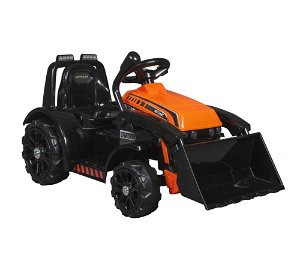 Dětský elektrický traktor s radlicí oranžový 15139