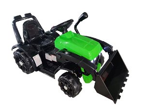 Dětský elektrický traktor s radlicí zelený 15140