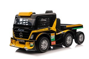 Tomido Dětský elektrický kamion Mercedes Axor s návěsem, MP4 žlutý 4247