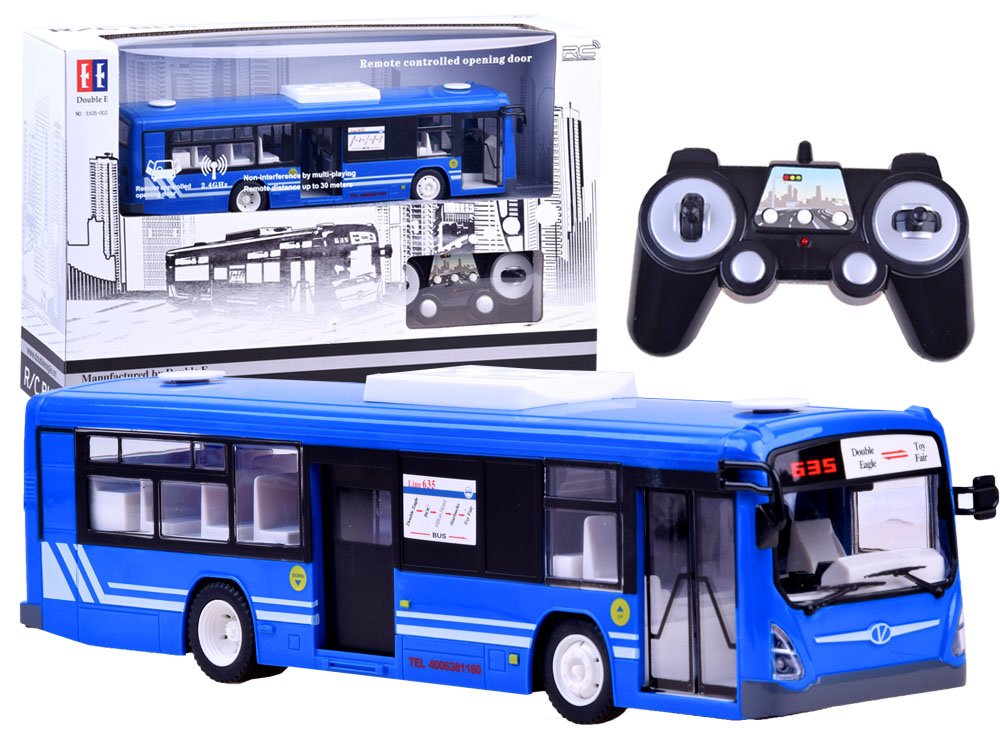 Ramiz RC Autobus s otevíráním dveří modrý RC0282