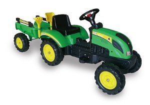 Šlapací traktor Branson s přívěsem - zelený