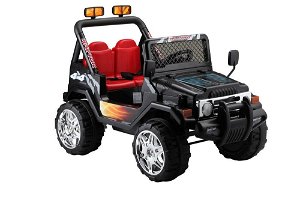 Elektrické autíčko Jeep Raptor, EVA kola, 2.4GHz - černé