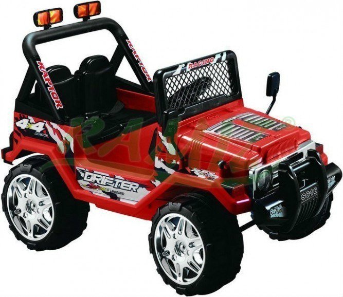 Elektrické autíčko Jeep Raptor, EVA kola, 2.4GHz - červené