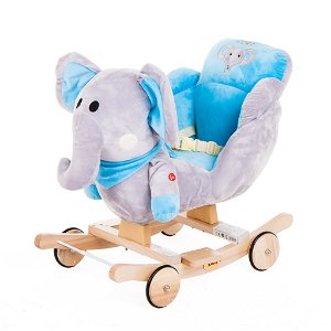 GrandS Houpací zvířátko s melodií - modrý slon