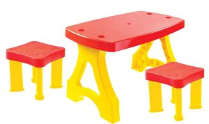 Tomido dětský stůl a židle pro zahradní domeček RED