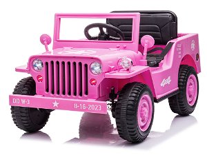Dětský elektrický vojenský jeep willys SMALL 4x4 růžový