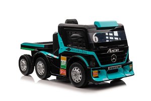 Dětský elektrický kamion Mercedes Axor s návěsem, MP4 tyrkysový