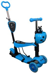 Dětská tříkolová koloběžka R-Sport 5v1 - modrá