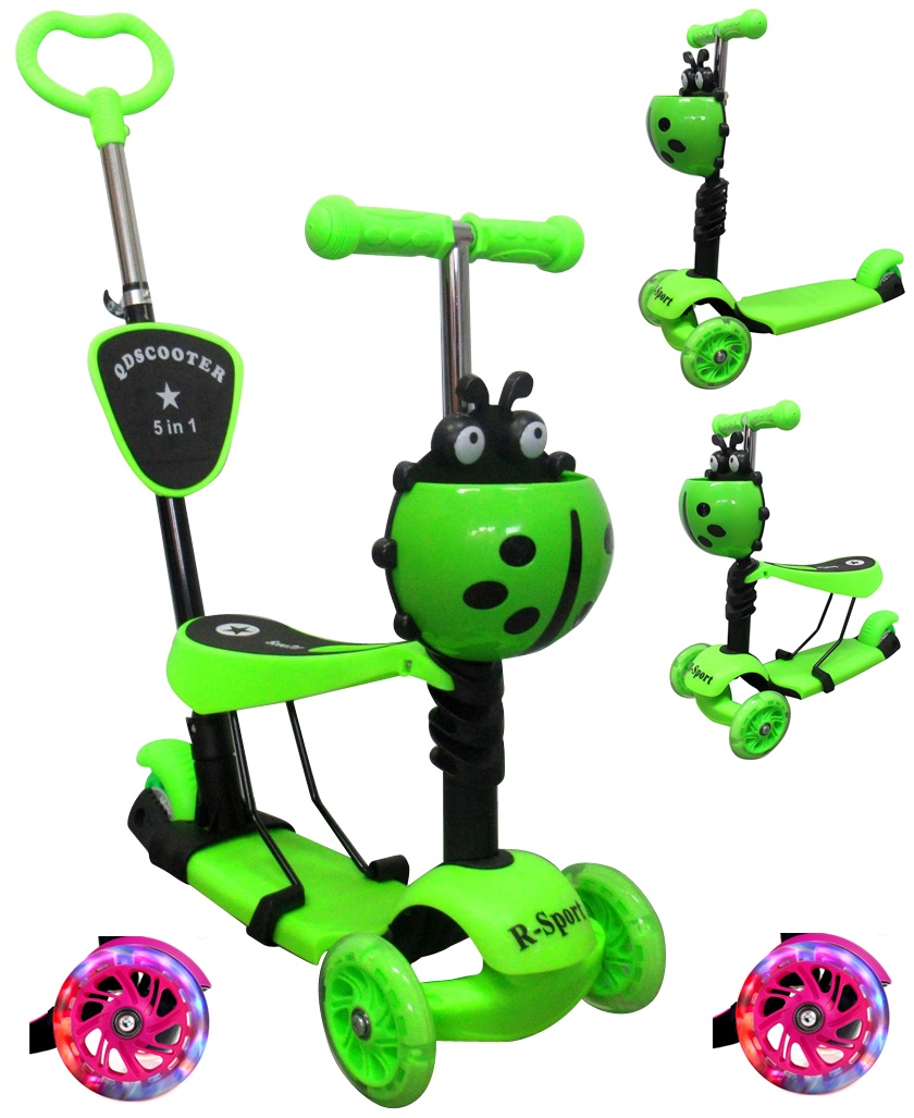 Dětská tříkolová koloběžka R-Sport 5v1 - zelená