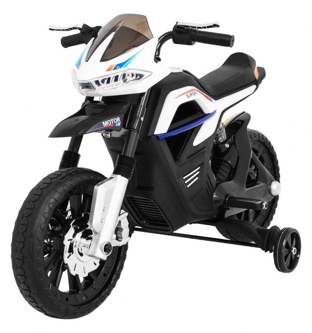 Dětská elektrická motorka Night Rider - bílá