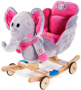 GrandS Houpací zvířátko s melodií - růžový slon