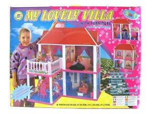 Domeček pro panenky s 5 pokoji a terasou