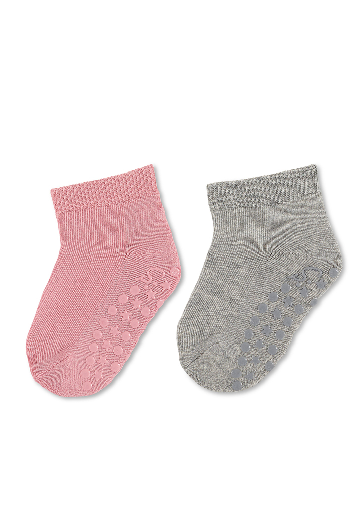 STERNTALER Ponožky protiskluzové krátké ABS 2ks v balení růžová děvče vel. 20 12-24m