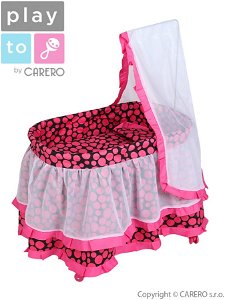Košík pro panenky PlayTo Nikolka růžový Růžová