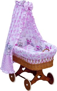 Košík pro miminko s nebesy Scarlett Kulíšek - růžová