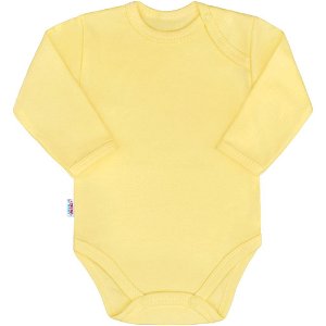 Kojenecké body s dlouhým rukávem New Baby Pastel žluté Žlutá 68 (4-6m)