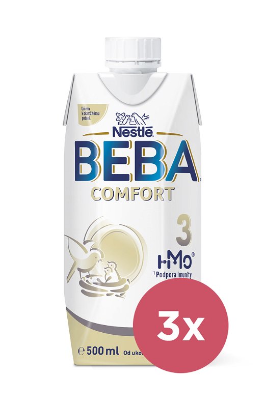 3x BEBA COMFORT 3 HM-O batolecí tekutá mléčná výživa 12+, tetra pack 500 ml