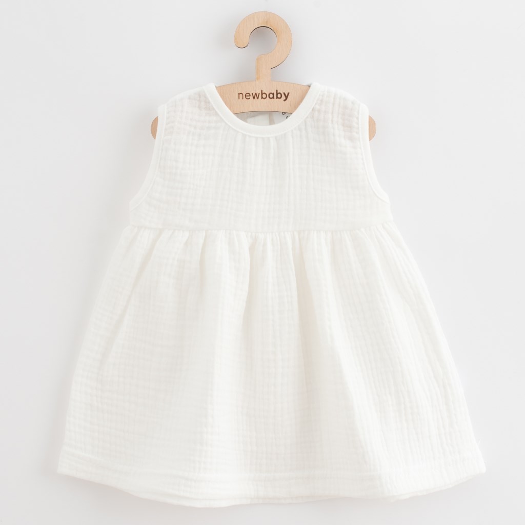 Kojenecké mušelínové šaty New Baby Elizabeth Bílá 56 (0-3m)