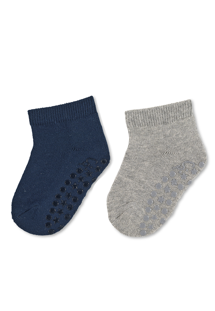 STERNTALER Ponožky protiskluzové krátké ABS 2ks v balení námořnícká modrá kluk vel. 22 12-24m