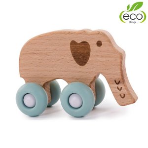 Dřevěná hračka B-WOODY Elephant Pastel Blue