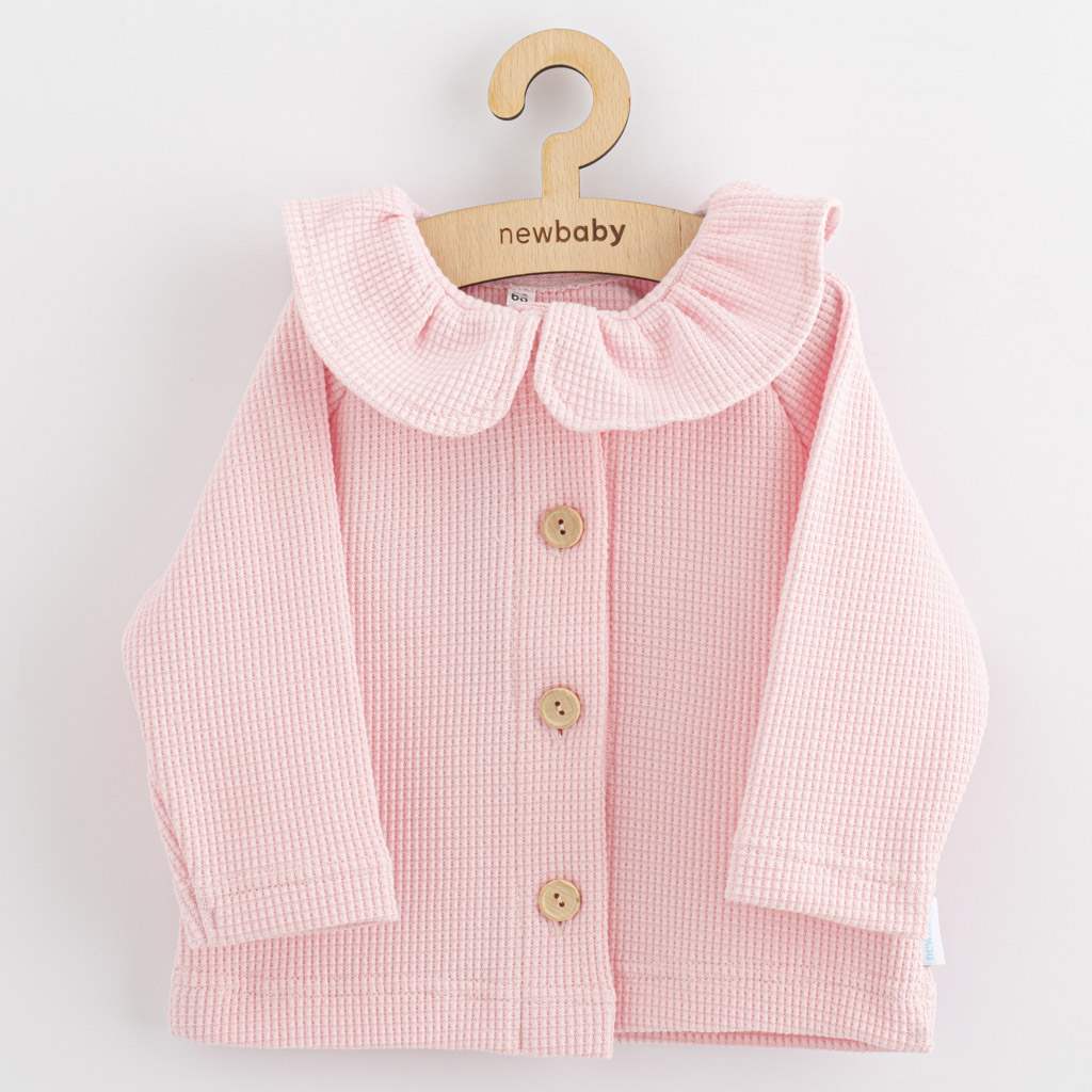 Kojenecký kabátek na knoflíky New Baby Luxury clothing Laura růžový Růžová 68 (4-6m)