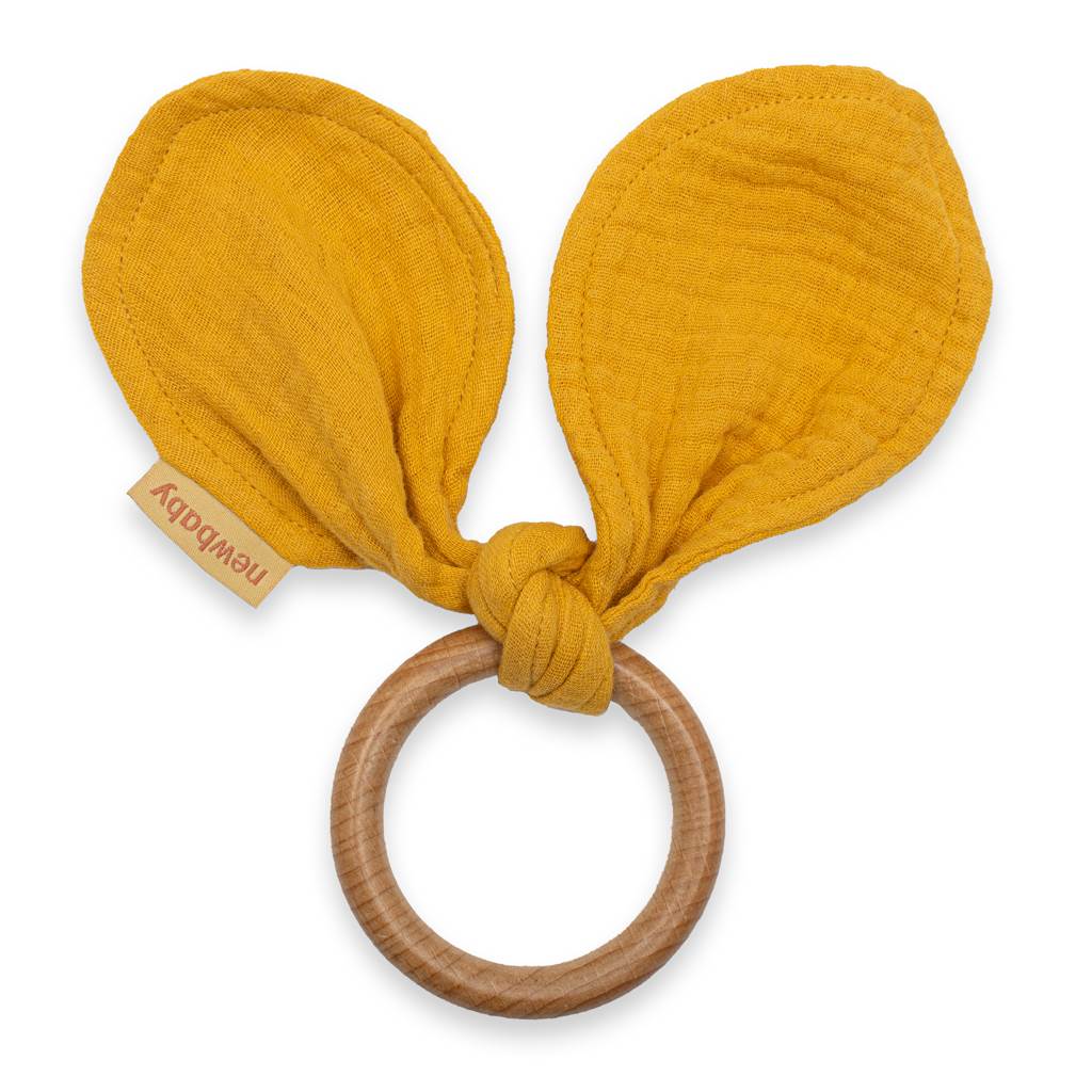 Kousátko pro děti ouška New Baby Ears mustard Žlutá