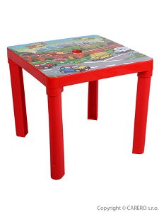 Dětský zahradní nábytek - Plastový stůl červený Červená