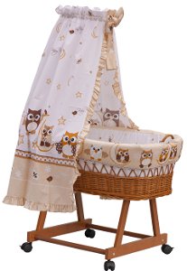 Košík pro miminko s nebesy SOVIČKA - béžová