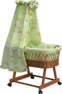 Košík pro miminko s nebesy Mráček - zelená