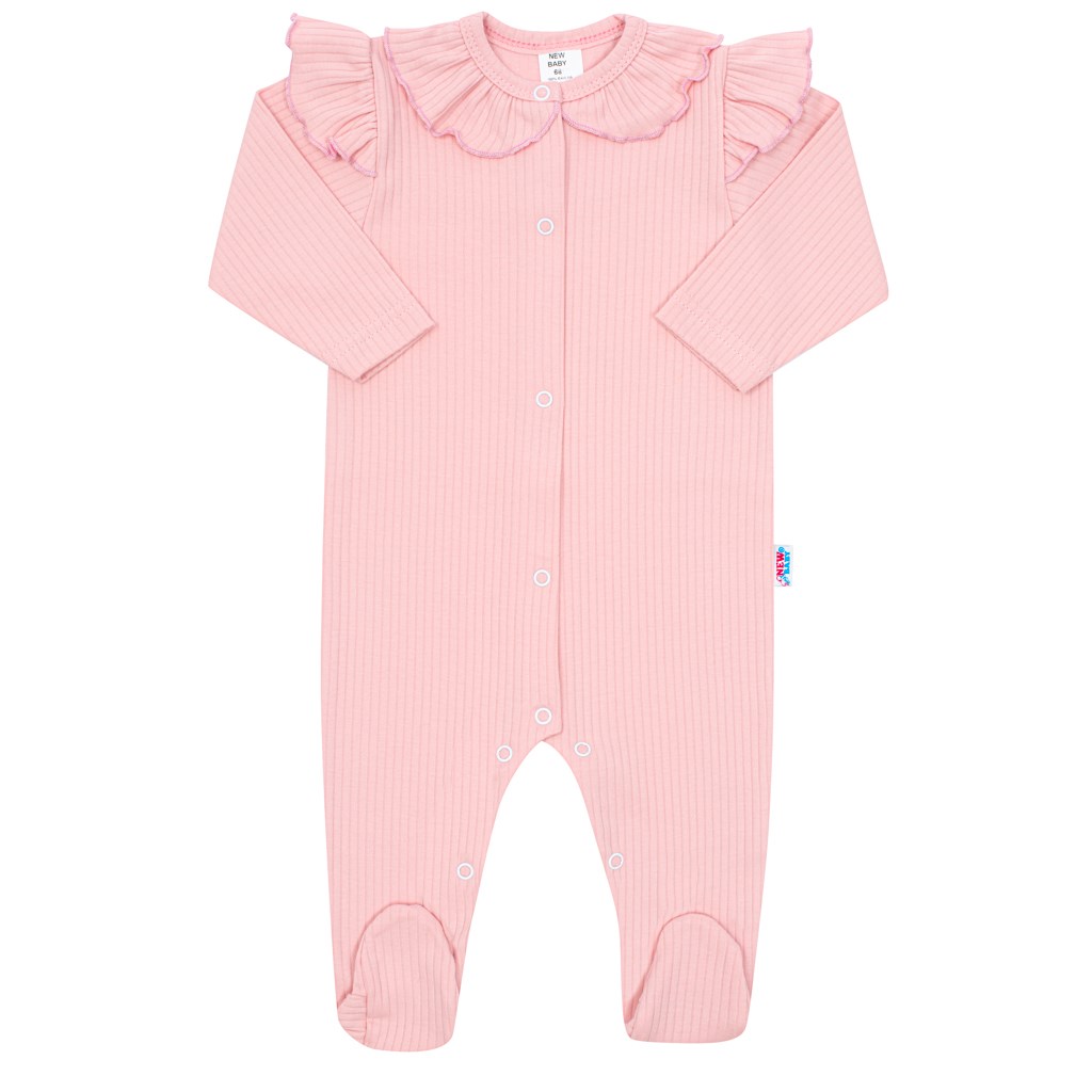 Kojenecký bavlněný overal New Baby Stripes růžový Růžová 80 (9-12m)