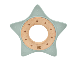 Kousátko silikon a dřevo Star Mint