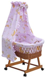 Košík pro miminko s nebesy Mráček - růžová