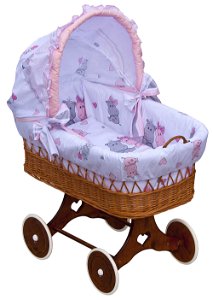 Boudička ke košíku pro miminko - Scarlett Pupis - růžová