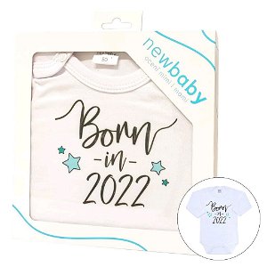 Body s potiskem New Baby Born in 2022 - dárkové balení Bílá 68 (4-6m)