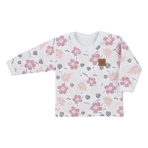 Kojenecké tričko s dlouhým rukávem Koala Flowers Růžová 74 (6-9m)