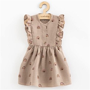 Letní kojenecké mušelínové šaty New Baby Rainbow Hnědá 86 (12-18m)