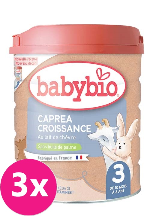 3x BABYBIO CAPREA 3 Croissance plnotučné kozí kojenecké bio mléko 800 g