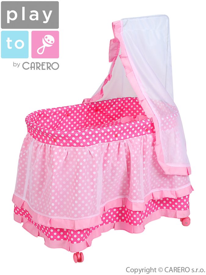 Košík pro panenky Baby Mix Nikolka světle růžový Růžová