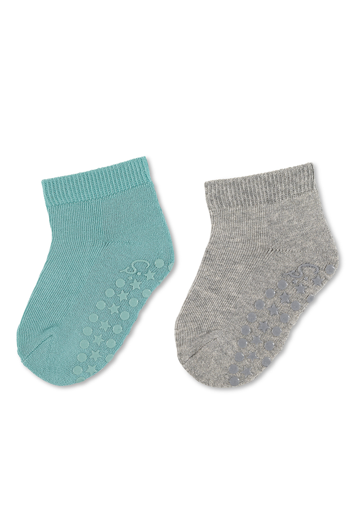 STERNTALER Ponožky protiskluzové krátké ABS 2ks v balení zelená kluk vel. 18 6-12m